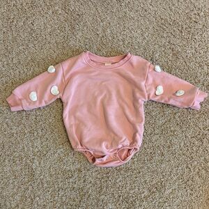 Baby girl heart sweatshirt bodysuit